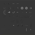 Architectural Building Components Design Featuring Various Shapes And Structural Parts