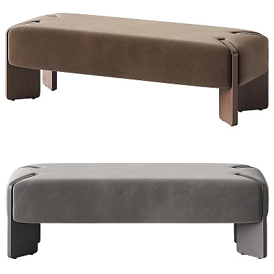 Modern Minimalist Leisure Chair With Brown And Gray Upholstery And Wooden Legs 3d model