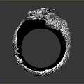 Stylish Silver Ring With Intricate Dragon Design And Polished Surface Finish