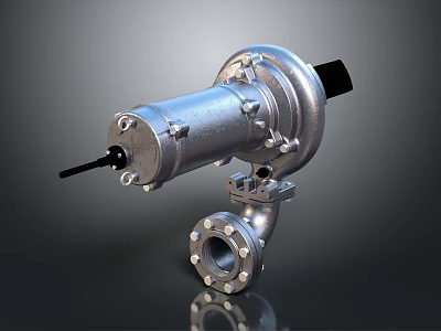 Shiny Metal Industrial Mechanical Component With Flange Connection And Bolted Design 3d model