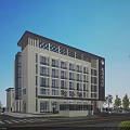 Modern Hospital Building With White Exterior Large Windows Medical Signage And Surrounding Trees
