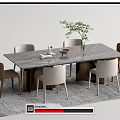 Modern Dining Table and Chair Combination 3d model