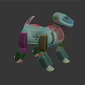 Robotic Dog Character With Modern Mechanical Design And Gray White Features