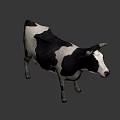 3D Black And White Cow Game Character With Realistic Design Features 3d model