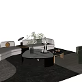 Modern Poliform Sofa Coffee Table Combination 3d model