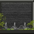 Indoor Water Wall Fountain With Green Plants And Blue Lighting Decorative Landscape