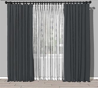 Modern Curtain Fabric Curtain 3d model