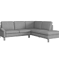 Gray Fabric Sectional Sofa For Living Room With Comfortable Seats 3d model