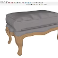 American Style Sofa Stool Fabric Sofa Stool Shoe Changing Stool Footstool Dining Stool Dressing Stool 3d model