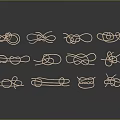 Artisan Crafted Decorative Knots With Various Intricate Designs On Black Background