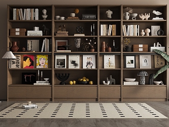 Middle Style Bookcase 3d model