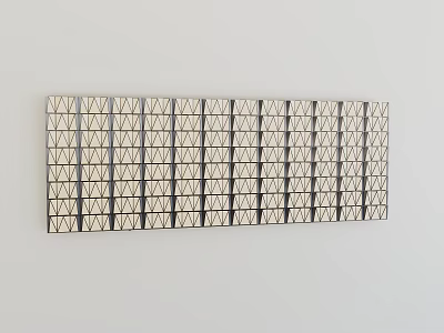 Stylish Modern Geometric Wainscoting With Repeating Diamond Patterns And Dark Lines 3d model