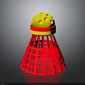 Plastic Badminton Shuttlecock With Yellow Top And Red Base Sports Equipment Design