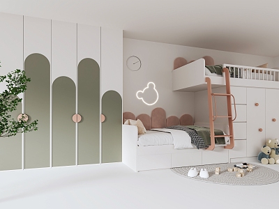 Children's room bunk 3d model