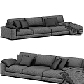 Comfortable Modern Sofa Designs With Gray Green Upholstery And Decorative Pillows
