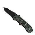 High Quality Folding Knife as Essential Hardware Tool with Serrated Blade and Ergonomic Black Handle
