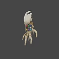 Large White Crab Holding Colorful Rubik's Cube On Gray Background
