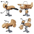 Wooden Garden Decor Ornaments With Spring Base And Animal Vehicle Shapes