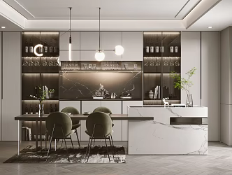 Modern Restaurant Wine Cabinet 3d model