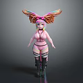 Colorful Winged Character With Pink Outfit And Rainbow Details
