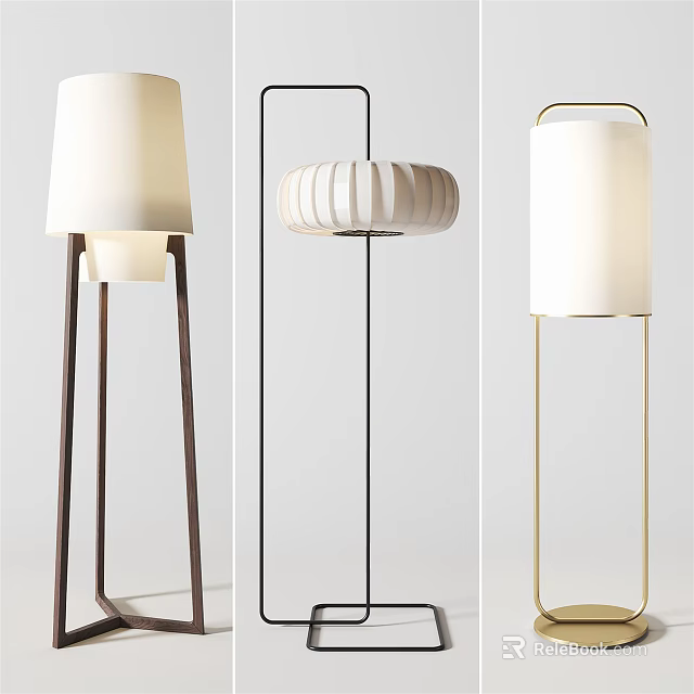 Modern Floor Lamps Featuring Diverse Design Elements And Stylish Light Shades 3d model