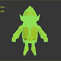 3D Elf Character With Green Hat Pointed Ears Orange Beard White Cuffs And Yellow Pants