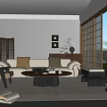 Japanese Modern Living Room Interior Design With Wooden Sliding Doors Minimalist Sofa And Natural Light