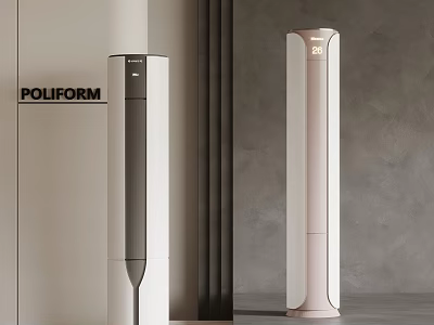POLIFORM Modern Tower Air Cooler Fans With Sleek White And Pink Design For Indoor Use 3d model