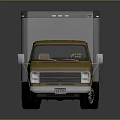 Yellow Cab Box Truck With White Cargo Box And Smooth Exterior Design