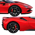 Red Sports Car Front And Rear View Design 3d model