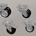 Various Types Of Metal Casters With Black Wheels And Sturdy Construction