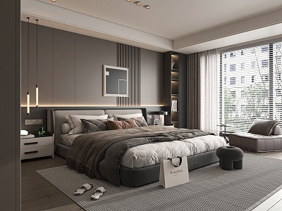 Italian Bedroom Master Bedroom Double Bed 3d model