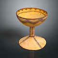 Decorative Ceramic Household Goblet With Hand Painted Geometric Patterns Wide Base And Colorful Rim