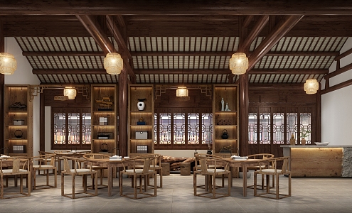 Chinese farming tea room 3d model