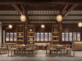 Chinese farming tea room 3d model