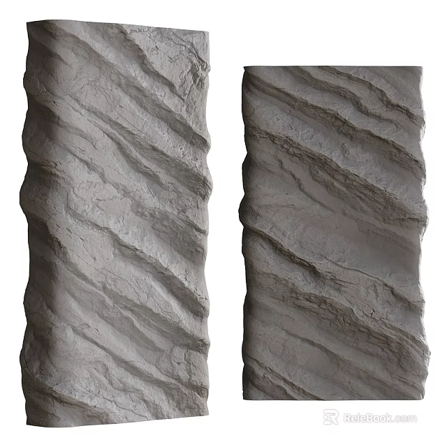 Intricate Carved Columns With Spiral Textured Patterns For Decorative Architecture 3d model 