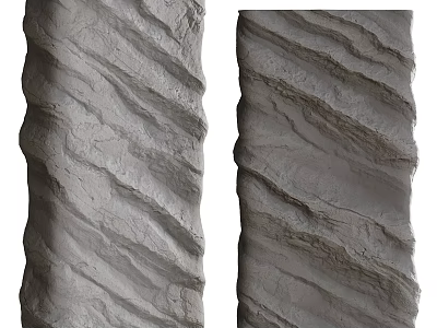 Intricate Carved Columns With Spiral Textured Patterns For Decorative Architecture 3d model