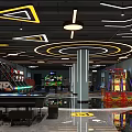 Spacious Modern Billiard Room With Multiple Green Felt Tables Hanging Pendant Lights And Decorative Art