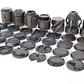 Hard surface mechanical parts combination of mechanical parts 3d model