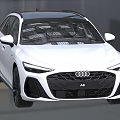 White Audi A6 Sedan With Modern Front Grille And Headlights Design