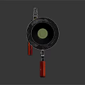 Military Rocket Launcher Weapon With Green Head Red Body And Black Components