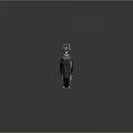 Futuristic Sci Fi Weapon With Metallic Design Green Glowing Accents And Scope