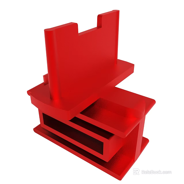 Modern Red 3D Structure With Multi Layered Design And Storage Compartments 3d model 
