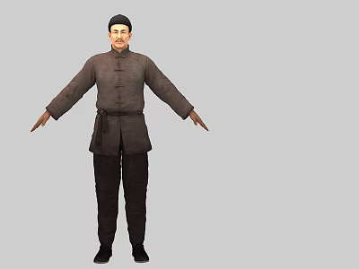 Ancient Peasants Sturgeon Migrant Workers Young Men Sturgeon Passersby Masses Qing Dynasty and Republic of China Shopkeeper Movie Animation 3d model