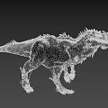 Realistic Black Dinosaur Model With Back Spikes Green Eyes And 3D Render