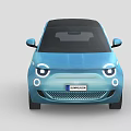 Blue Two Door Fiat Compact Car With Black Roof And Modern Design
