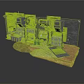 Industrial Scene Components With Metal Equipment Control Panels And Mechanical Parts