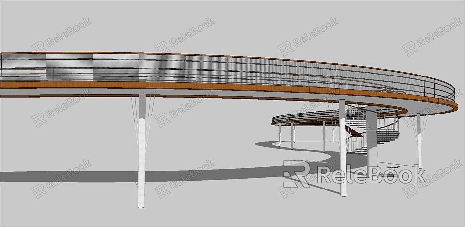 Modern pedestrian bridge landscape bridge model