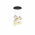 Elegant Modern Rock Shaped Transparent Chandelier With Multiple Hanging Pieces 3d model