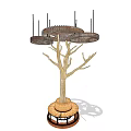 Outdoor Tree Shaped Public Chair With Wooden Branches And Circular Seats
